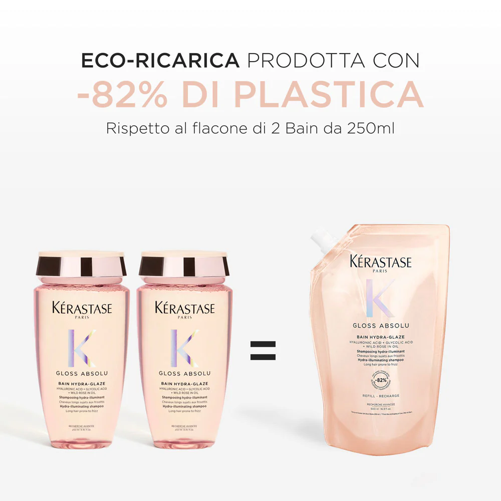 Kerastase Gloss Absolu Bain Hydra Glaze Eco-Refill 500ml - shampoo anticrespo illuminante - Image 7