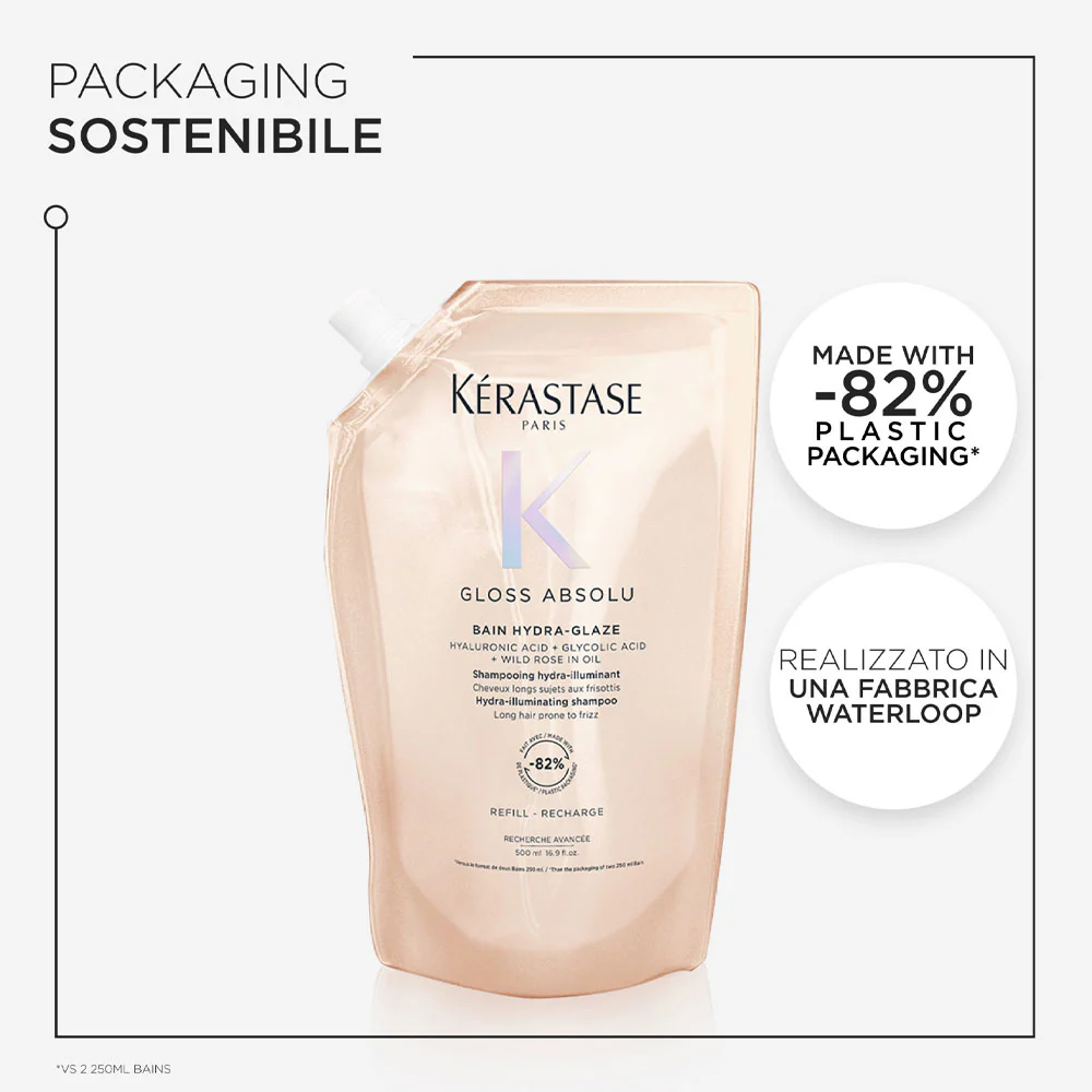 Kerastase Gloss Absolu Bain Hydra Glaze Eco-Refill 500ml - shampoo anticrespo illuminante - Image 8