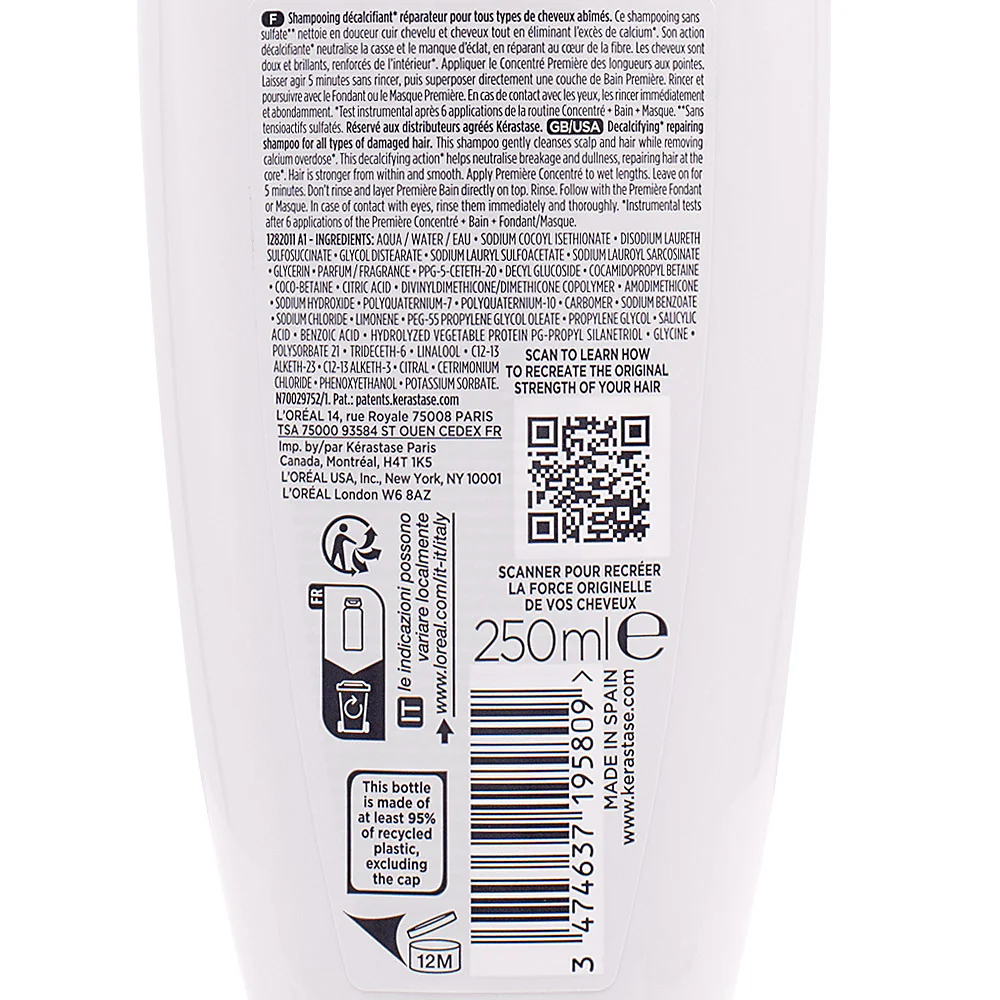 Kerastase Première Bain Décalcifiant Réparateur 250ml - shampoo riparatore e decalcificante - Image 8