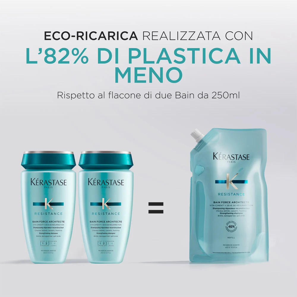 Kerastase Résistance Bain Force Architecte Refill 500ml - eco-ricarica shampoo capelli indeboliti - Image 7