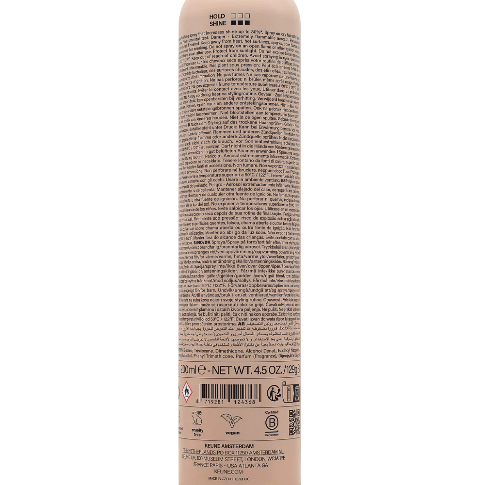 Keune Style Gloss Shine Therapy Luminosity Finishing Spray 200ml - spray lucidante - Image 2