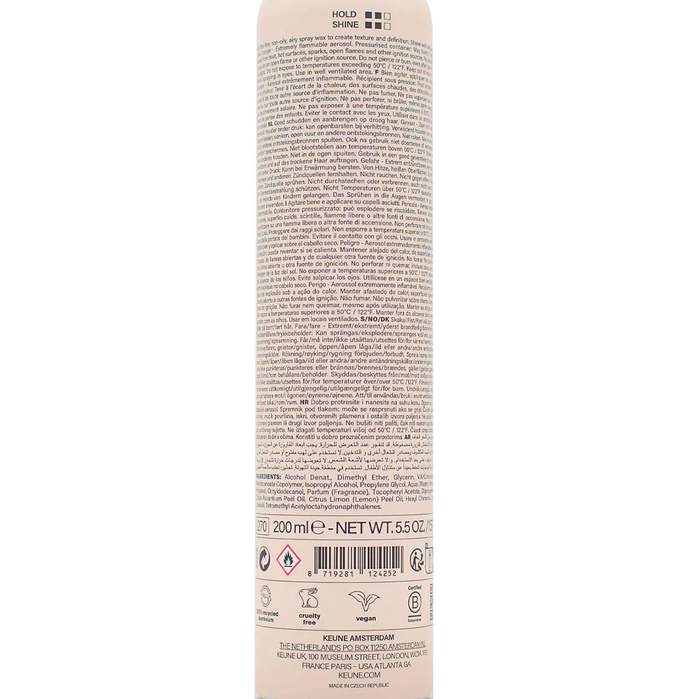 Keune Style Texture Air Wax Lightweight Spray Wax 200ml - cera spray ultraleggera - Image 2