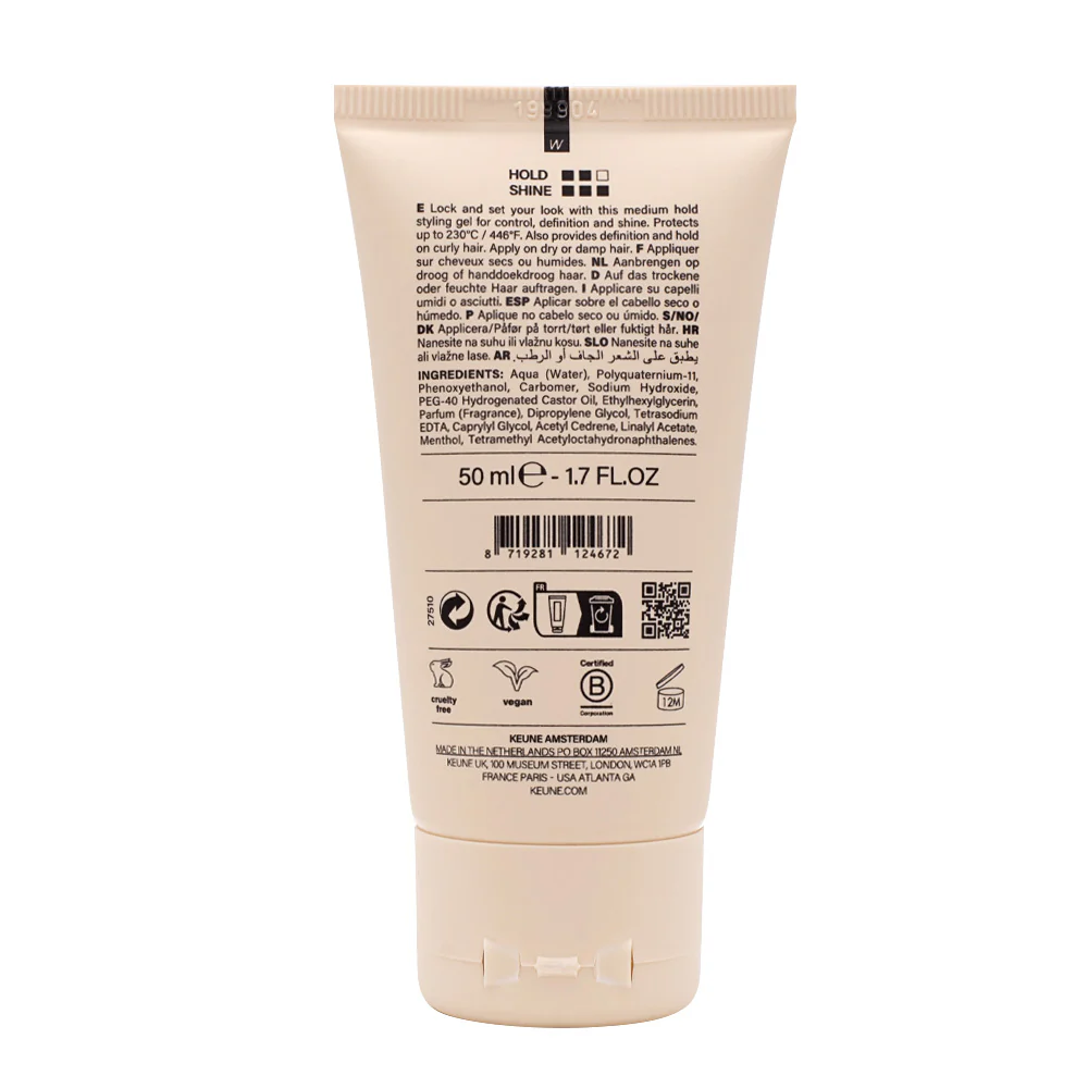 Keune Style Texture Head Lock Medium High-Shine Gel 50ml - gel tenuta media - Image 2