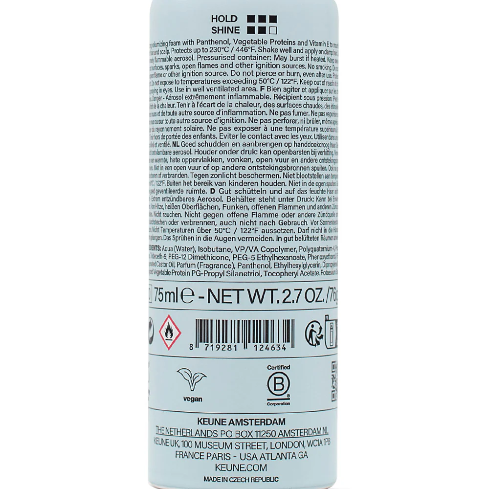 Keune Style Volume Velvet Cloud Strong Volume Foam 75ml - mousse volumizzante tenuta forte - Image 2