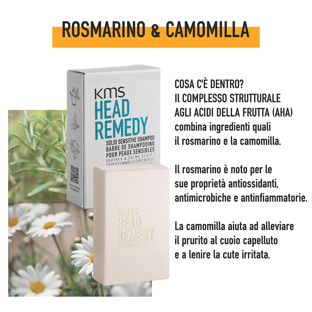 Kms Head Remedy Solid Sensitive Shampoo 75gr - shampoo solido per cuoio capelluto sensibile - Image 2