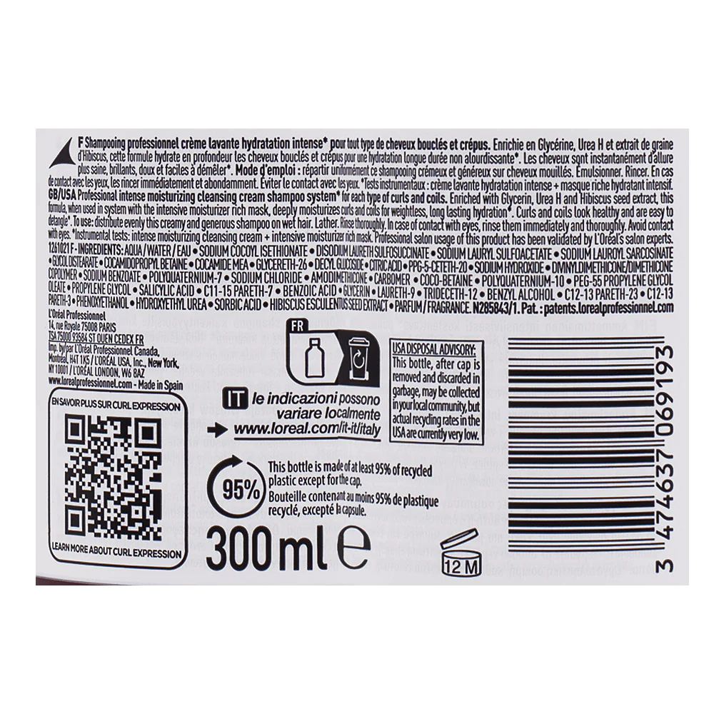 L'Oréal Professionnel Curl Expression Shampoo 300ml - shampoo idratante per capelli ricci e mossi - Image 3