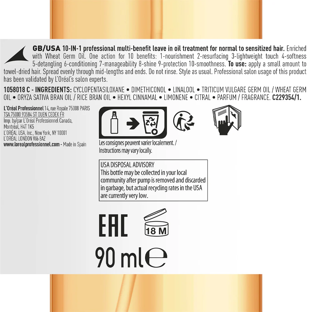 L'Oréal Professionnel Paris Serie Expert Absolut Repair Oil 10in1 90ml - olio riparatore - Image 4