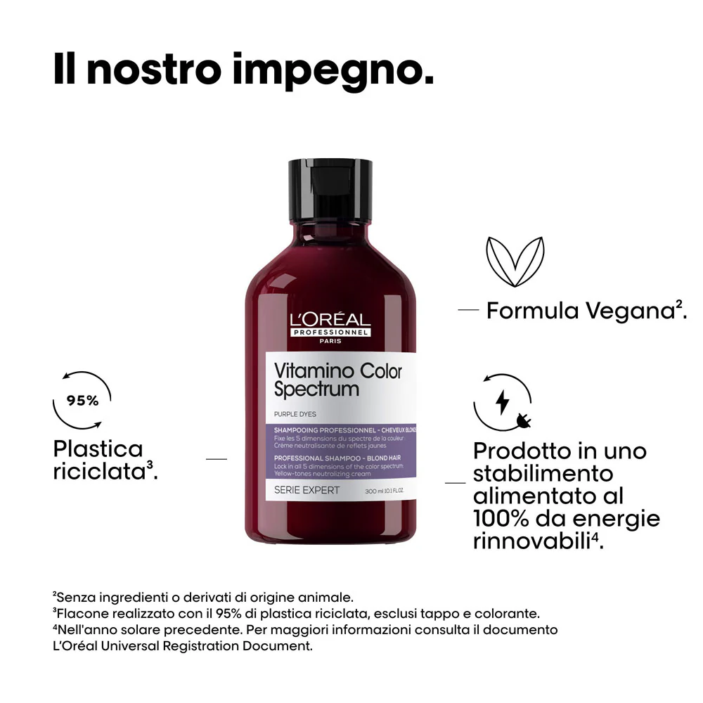L'Oréal Professionnel Paris Vitamino Color Spectrum Purple Shampoo 300ml - shampoo antigiallo - Image 6