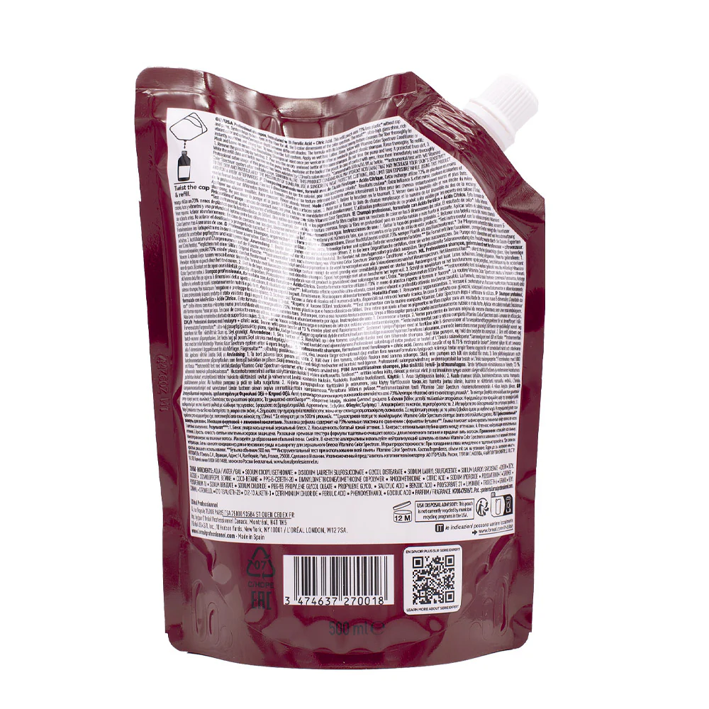 L'Oréal Professionnel Paris Vitamino Color Spectrum Shampoo 500ml Refill - shampoo per capelli colorati refill - Image 6