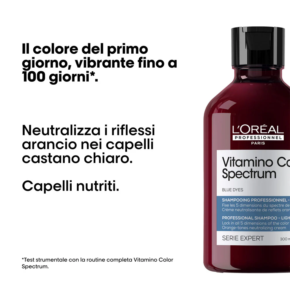 L'Oréal Professionnel Paris Vitamino Color Spectrum Shampoo Blu 300ml - shampoo tonalizzante anti-arancio - Image 2