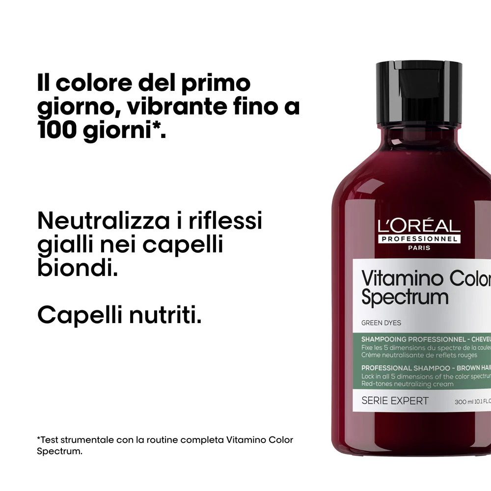 L'Oréal Professionnel Paris Vitamino Color Spectrum Shampoo Verde 300ml -  shampoo tonalizzante anti-rosso - Image 2