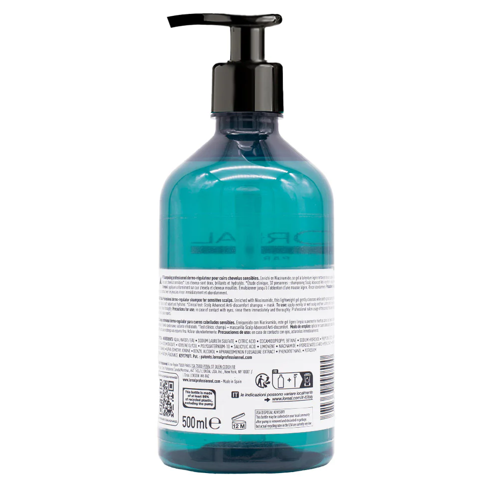 L'Oreal Professionnel Paris Scalp Advanced Anti-Discomfort Shampoo 500ml - shampoo lenitivo - Image 5