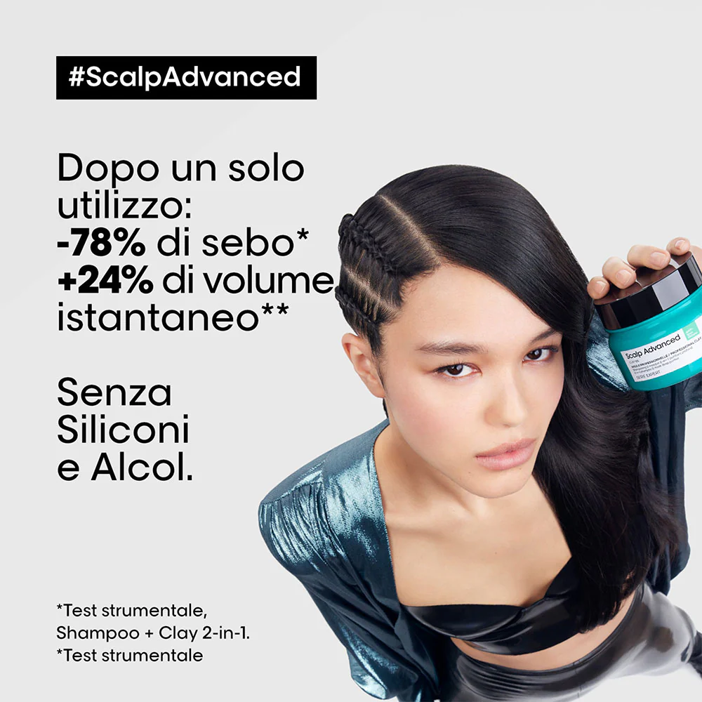 L'Oreal Professionnel Paris Scalp Advanced Anti-Oiliness 2in1 Deep Purifier Clay 250ml - shampoo & maschera purificante - Image 2