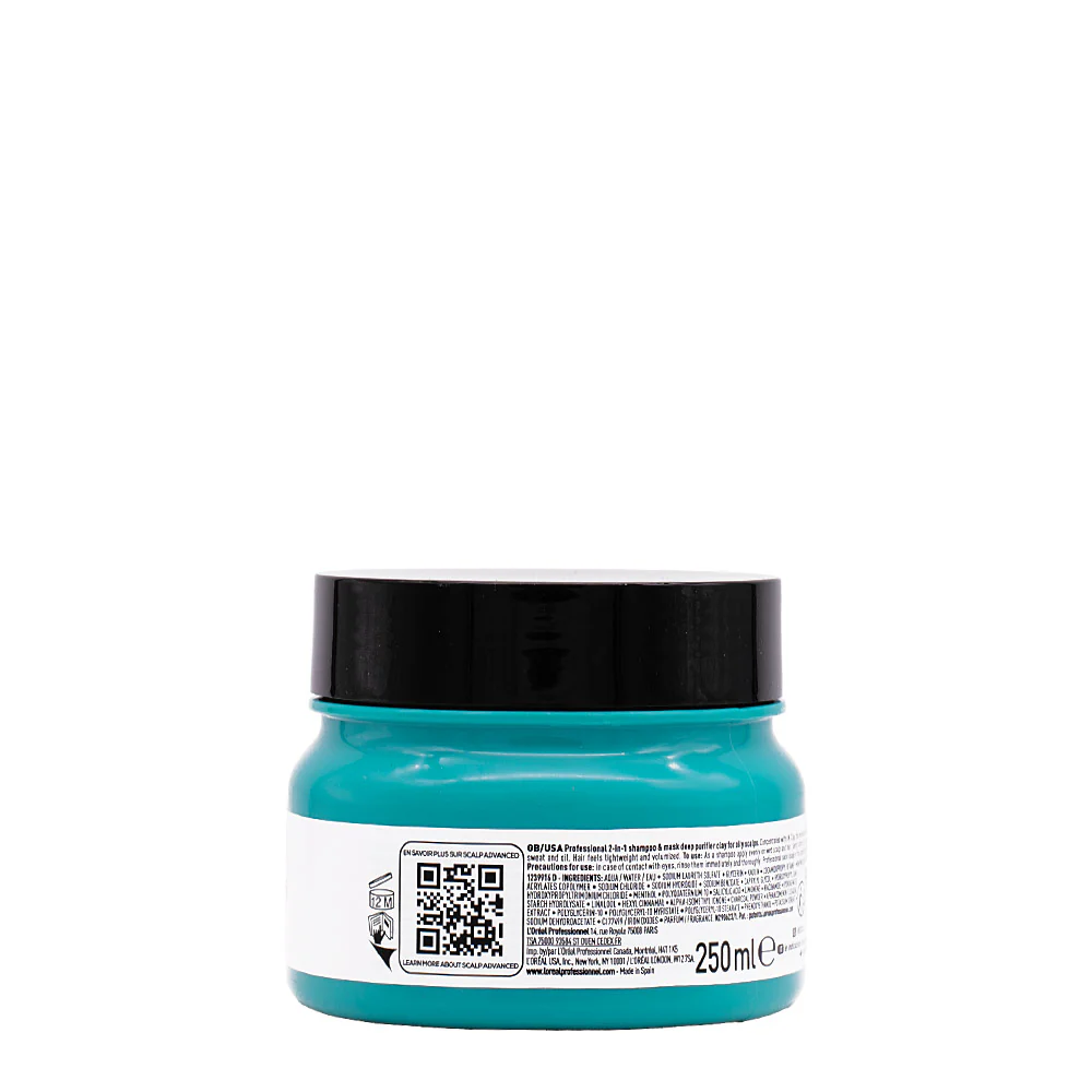 L'Oreal Professionnel Paris Scalp Advanced Anti-Oiliness 2in1 Deep Purifier Clay 250ml - shampoo & maschera purificante - Image 5