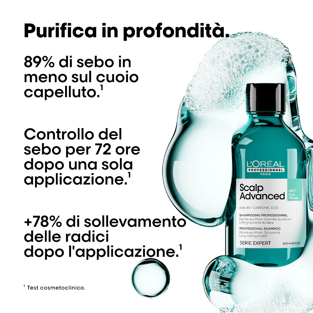 L'Oreal Professionnel Paris Scalp Advanced Anti-Oiliness Shampoo 300ml - shampoo sebo regolarizzatore - Image 2
