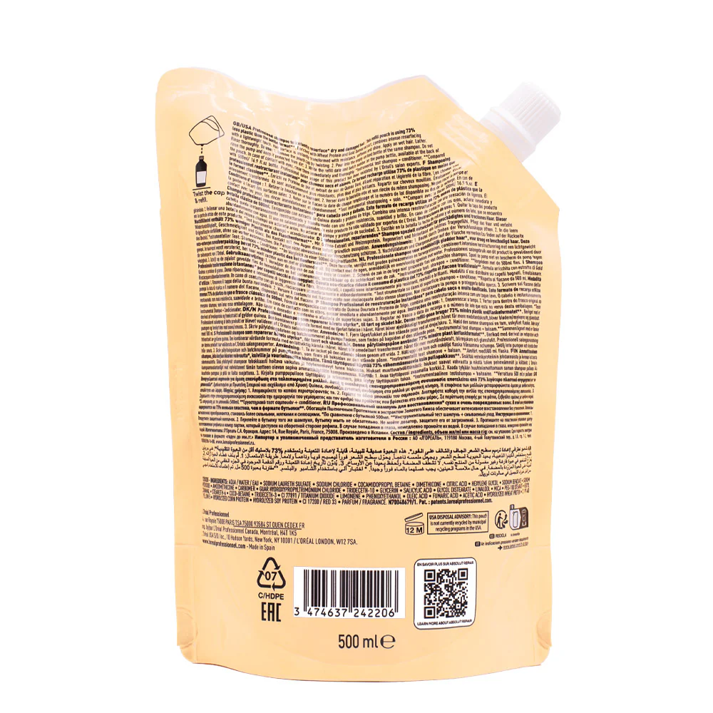 L'Oreal Professionnel Paris Serie Expert Absolut Repair Shampoo Refill 500ml - eco-ricarica shampoo capelli danneggiati - Image 6