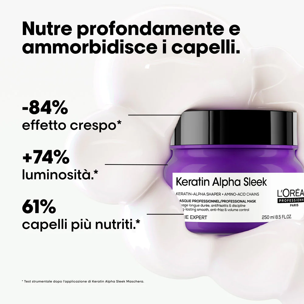 L'Oreal Professionnel Paris Serie Expert Keratin Alpha Sleek Mask 250ml - maschera disciplinante anticrespo - Image 2