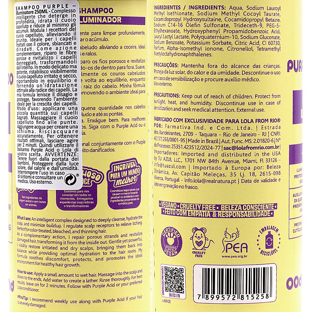 Lola From Rio Purple Shampoo Iluminador 250ml - shampoo illuminante - Image 5