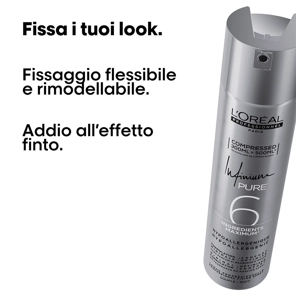 L'Oreal Hairspray Infinium Pure Soft 300ml - lacca tenuta leggera - Image 2