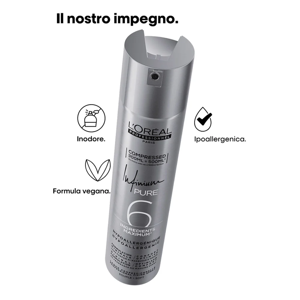 L'Oreal Hairspray Infinium Pure Soft 300ml - lacca tenuta leggera - Image 4