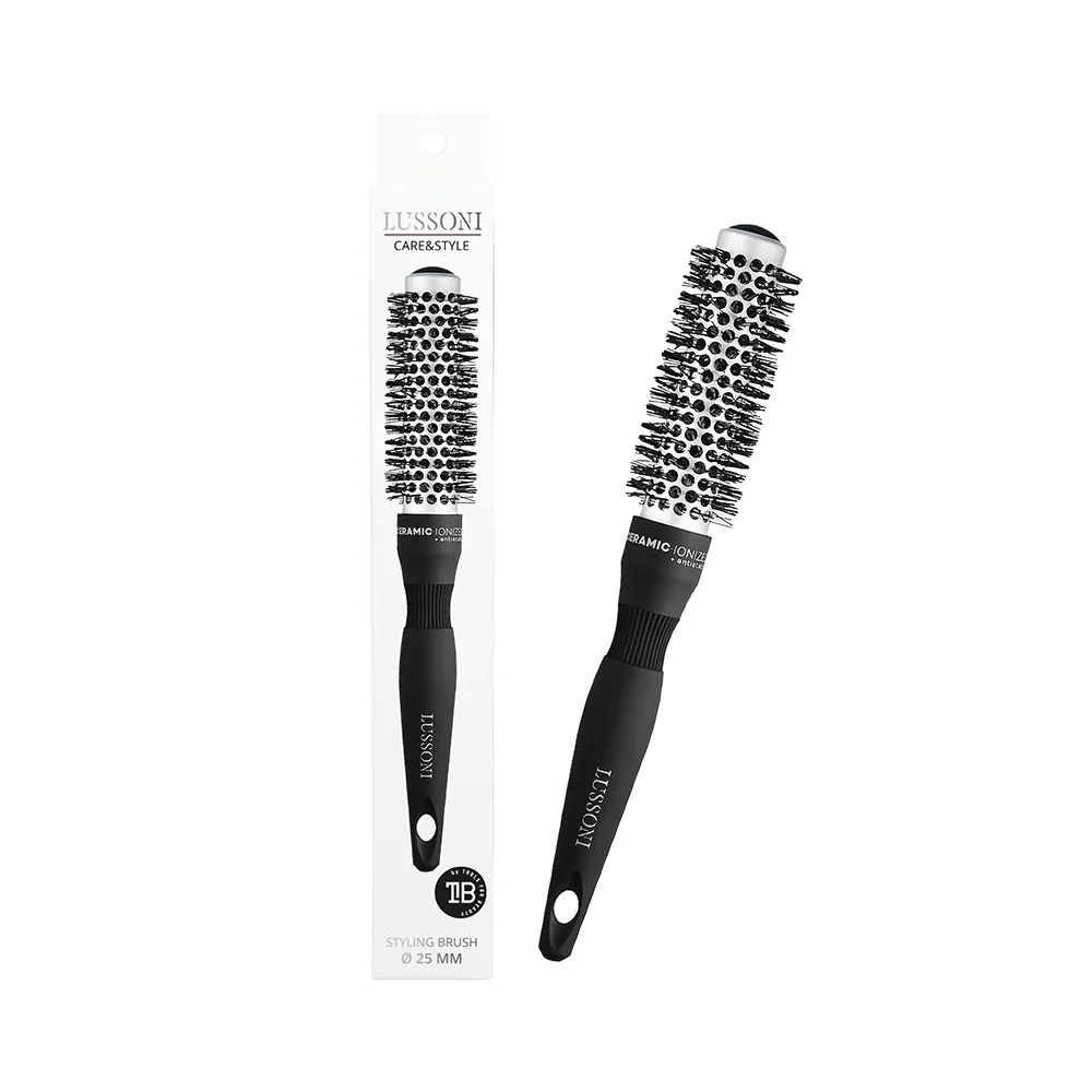 Lussoni Haircare Brush C&S Round Silver Styling 25mm - spazzola tonda - Image 4