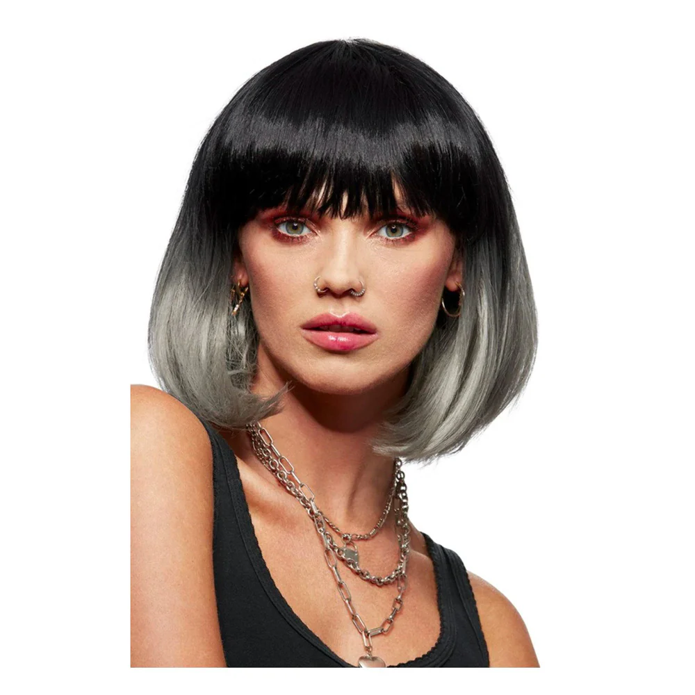 Manic Panic Alien Grey Ombre Glam Doll Wig - parrucca nero e grigio - Image 2