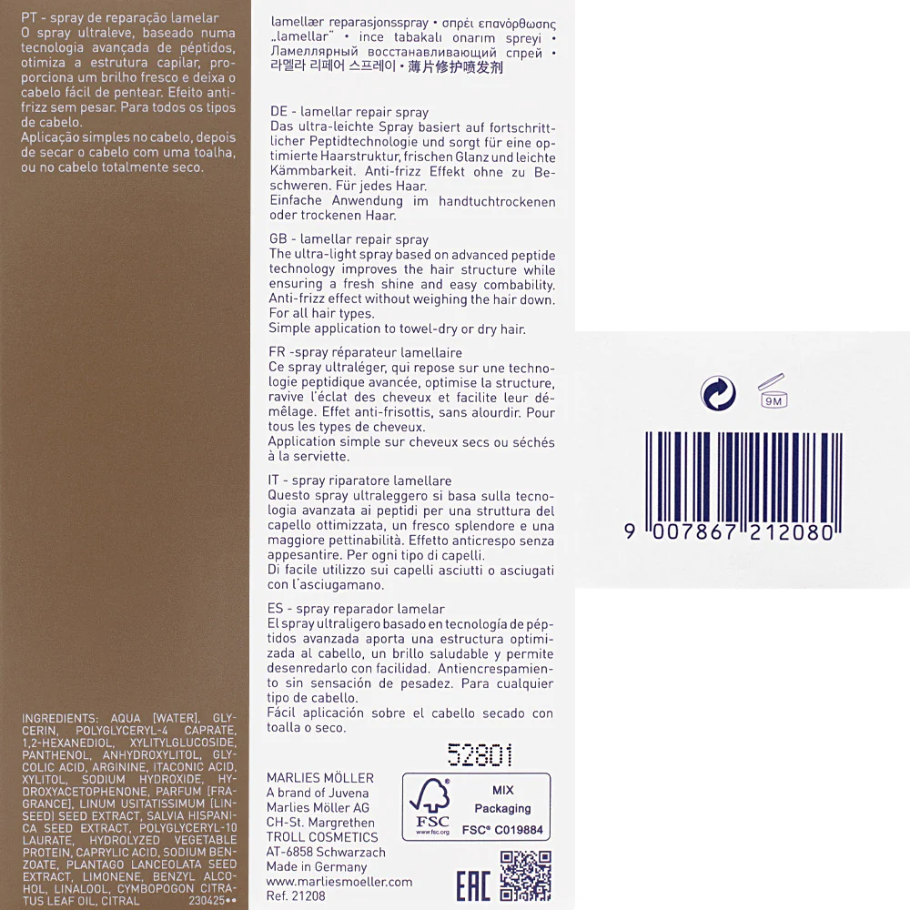 Marlies Möller Lamellar Repair Spray 125ml - trattamento capelli danneggiati - Image 7