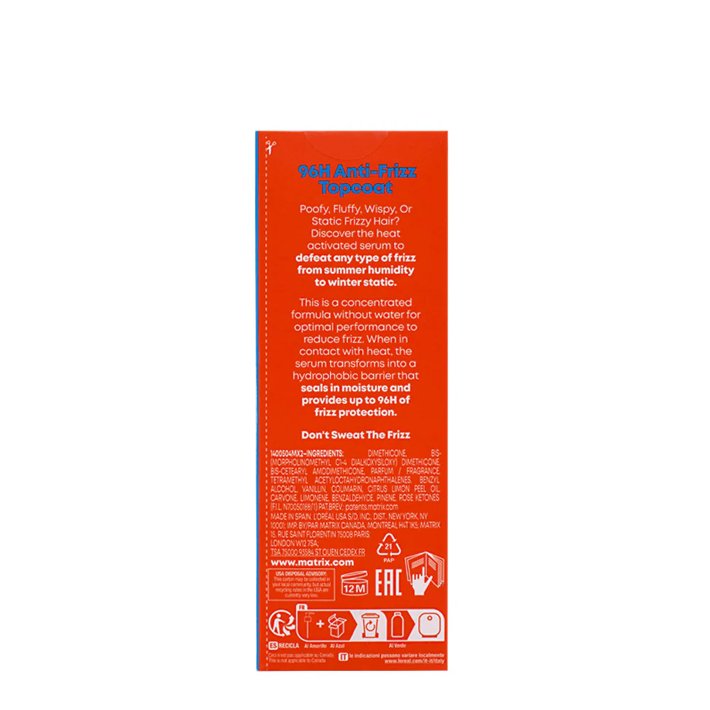Matrix Haircare Mega Sleek 96h Anti-Frizz Topcoat 50ml - siero termoprotettore anti crespo - Image 11