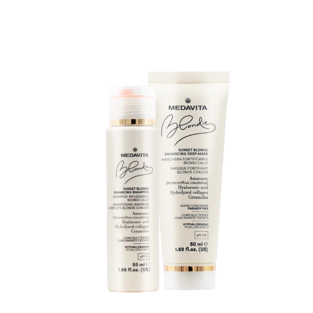Medavita Blondie Sunset Shampoo 55ml Maschera 50ml Biondi Caldi