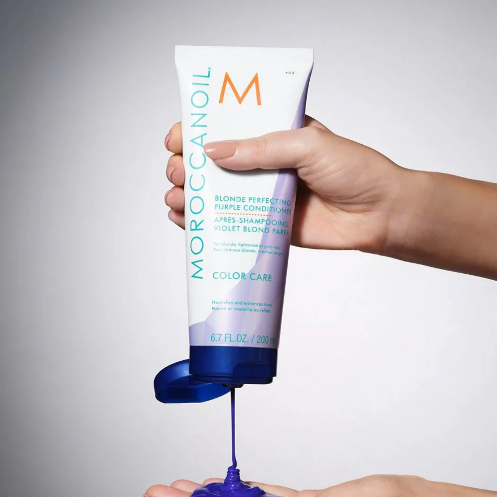 Moroccanoil Blonde Perfecting Purple Conditioner 200ml - balsamo tonalizzante per capelli chiari - Image 2