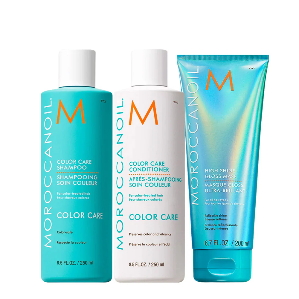 Moroccanoil Color Care Shampoo 250ml Conditioner 250ml High Shine Gloss Mask 200ml
