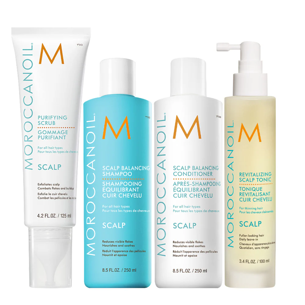 Moroccanoil Scalp Purifying Scrub 125ml Shampoo 250ml Conditioner 250ml Tonic Scalp 100ml