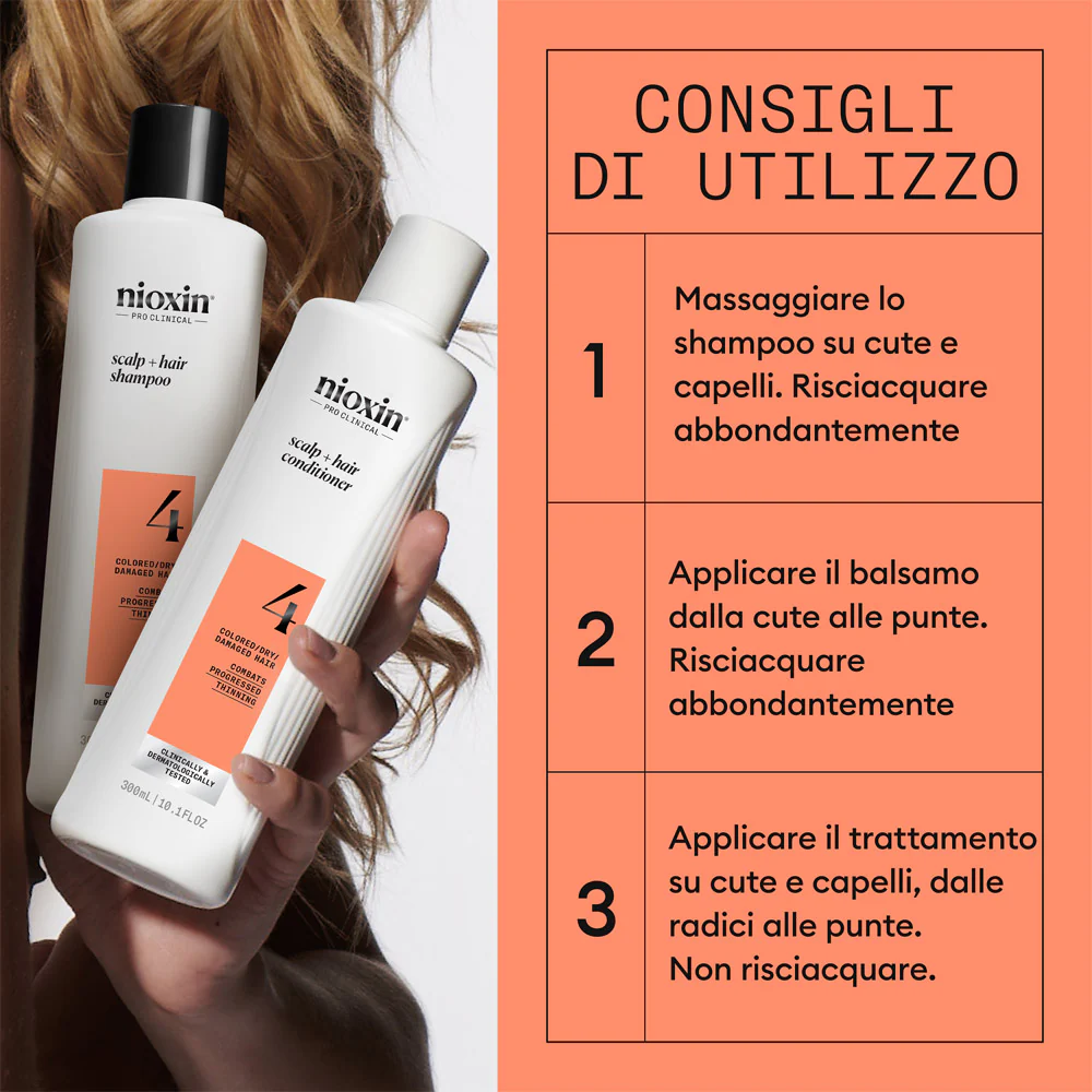 Nioxin Sistema 4 Scalp + Hair Kit Trifasico 150ml  -  kit anti assottigliamento  avanzato - Image 5