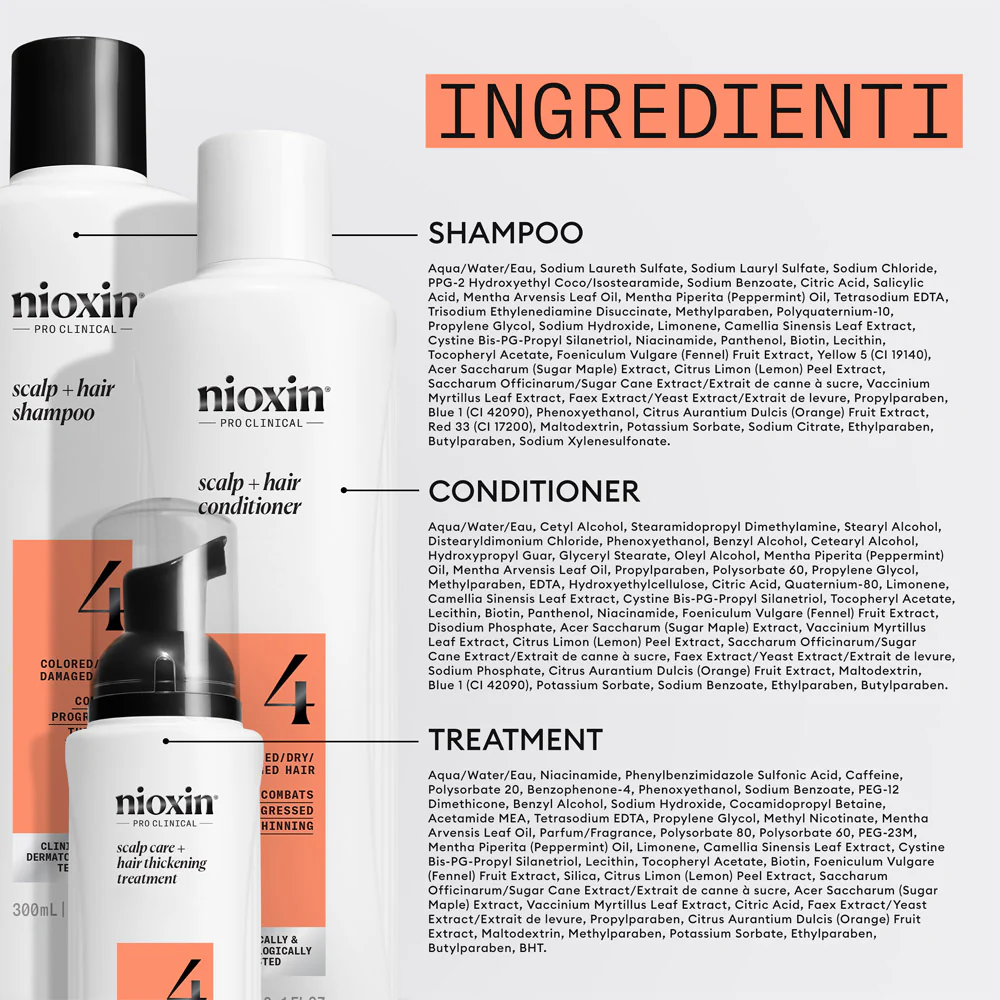 Nioxin Sistema 4 Scalp + Hair Kit Trifasico 150ml  -  kit anti assottigliamento  avanzato - Image 8