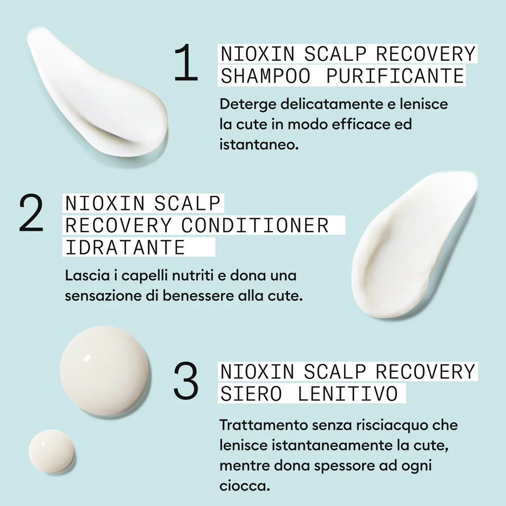 Nioxin Scalp Recovery Kit Trifasico Shampoo 200ml Conditioner 200ml Serum 100ml - kit antiforfora - Image 8