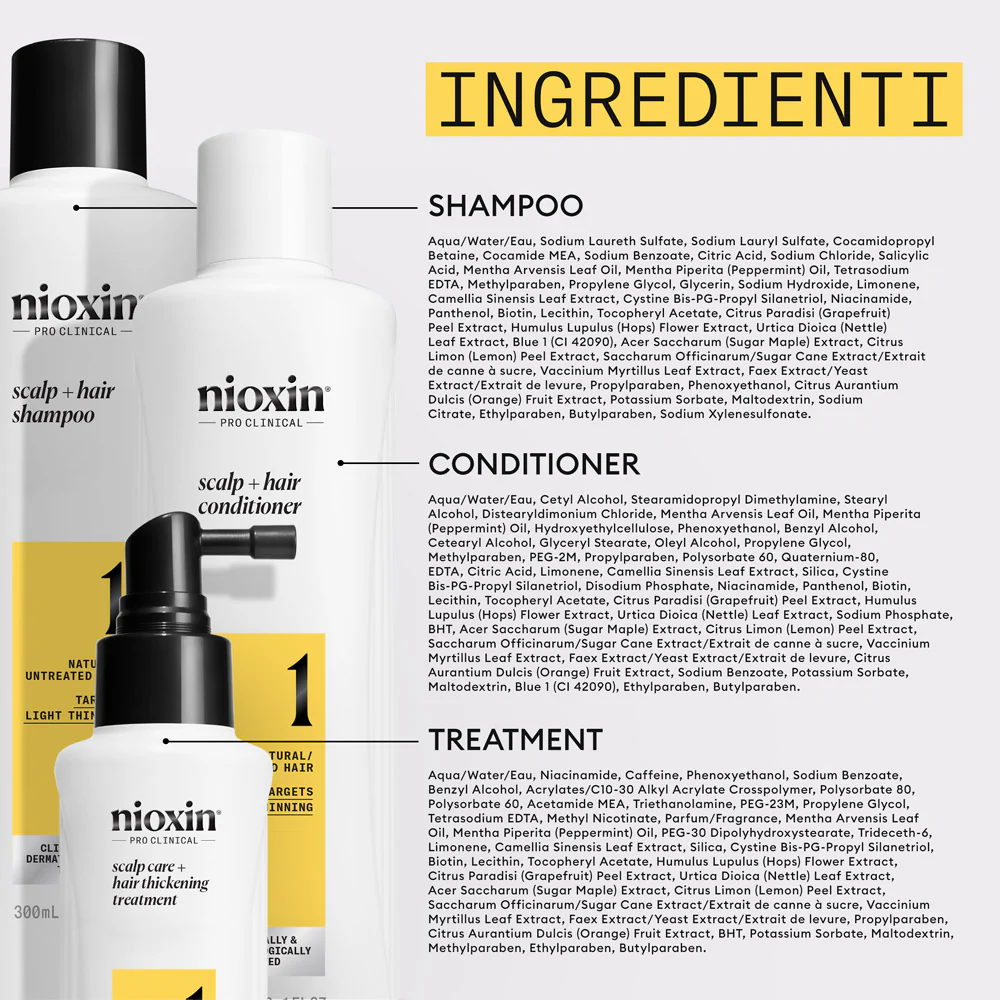 Nioxin Sistema 1 Kit Trifasico 300ml - kit anti assottigliamento lieve - Image 8