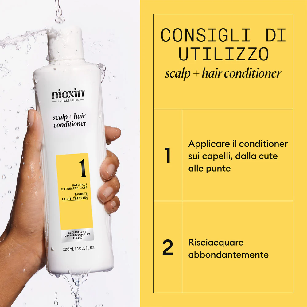 Nioxin Sistema 1 Scalp + Hair Conditioner 300ml - balsamo anti assottigliamento lieve - Image 5