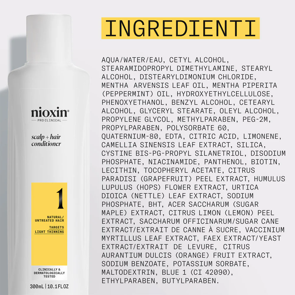 Nioxin Sistema 1 Scalp + Hair Conditioner 300ml - balsamo anti assottigliamento lieve - Image 7