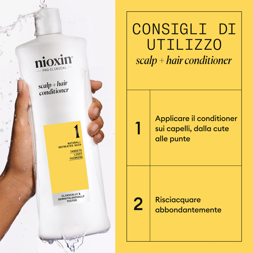 Nioxin Sistema 1 Scalp  Hair Conditioner 1000ml - balsamo anti assottigliamento lieve - Image 5
