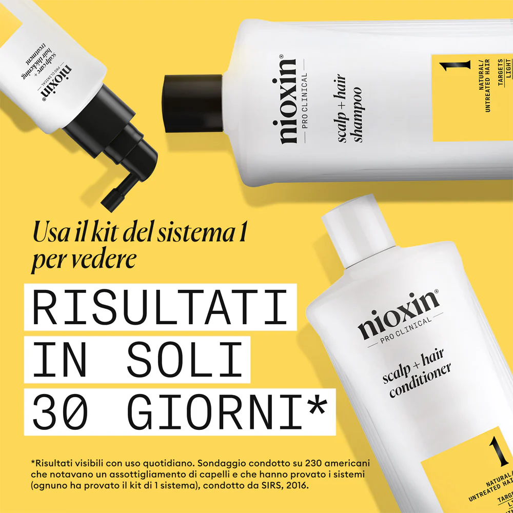 Nioxin Sistema 1 Scalp + Hair Shampoo 1000ml  - shampoo anti assottigliamento lieve - Image 3