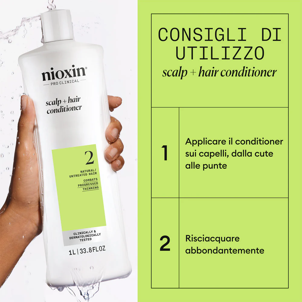 Nioxin Sistema 2 Scalp + Hair Conditioner 1000ml  - balsamo anti assottigliamento avanzato - Image 5
