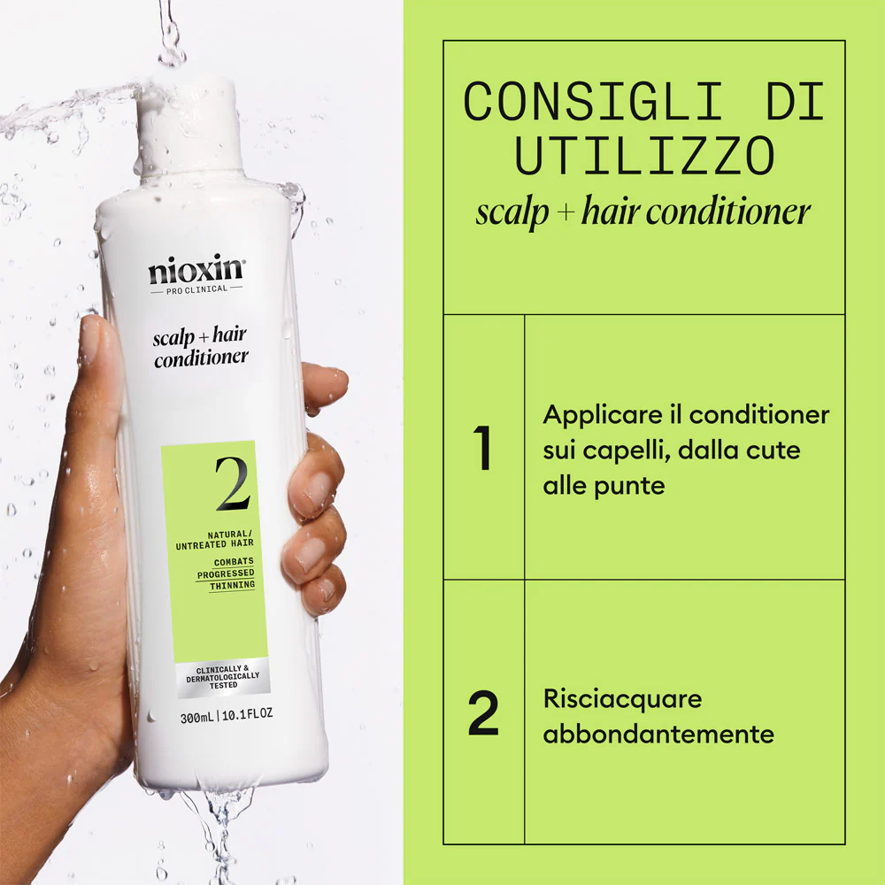 Nioxin Sistema 2 Scalp + Hair Conditioner 300ml  - balsamo anti assottigliamento avanzato - Image 5