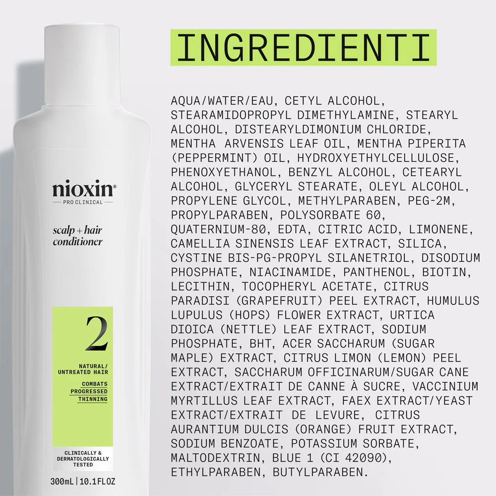 Nioxin Sistema 2 Scalp + Hair Conditioner 300ml  - balsamo anti assottigliamento avanzato - Image 7