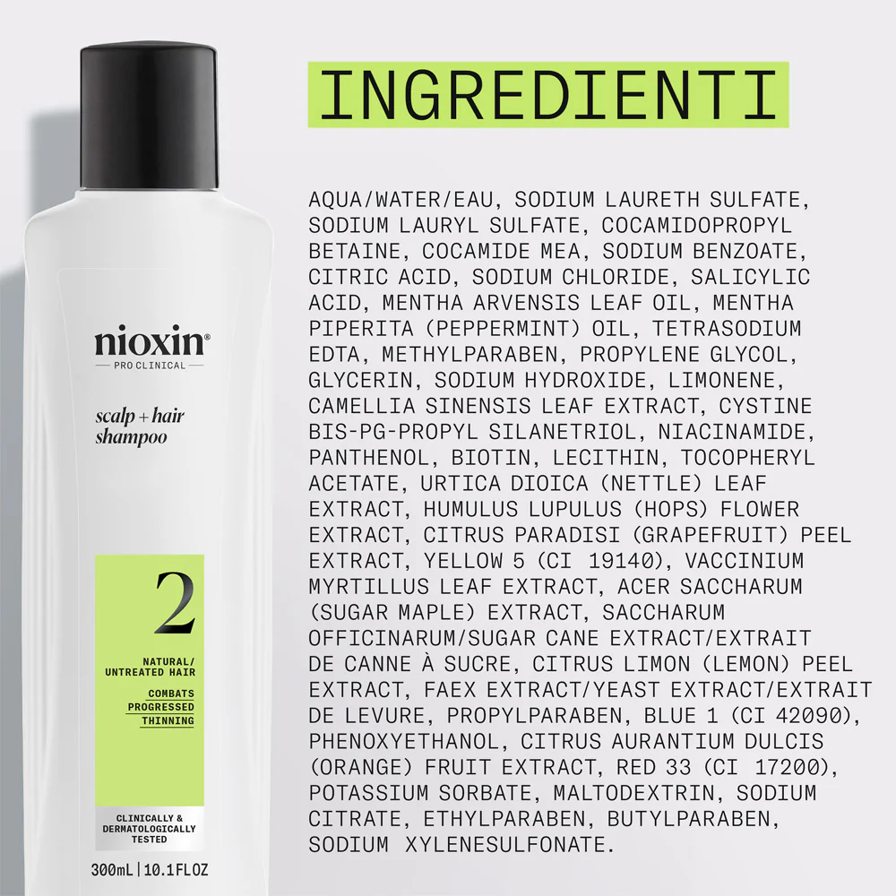 Nioxin Sistema 2 Scalp + Hair Shampoo 300ml - shampoo anti assottigliamento avanzato - Image 7