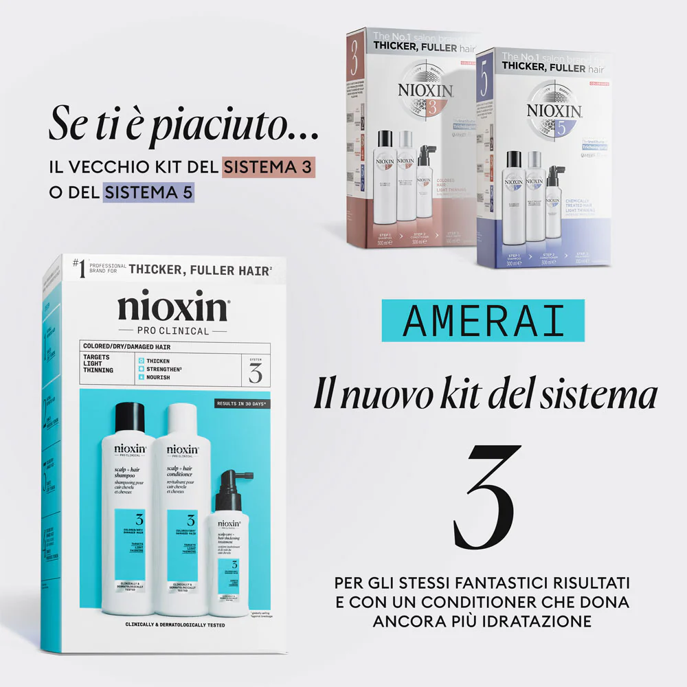 Nioxin Sistema 3 Kit Trifasico 300ml  - kit anti assottigliamento lieve - Image 7