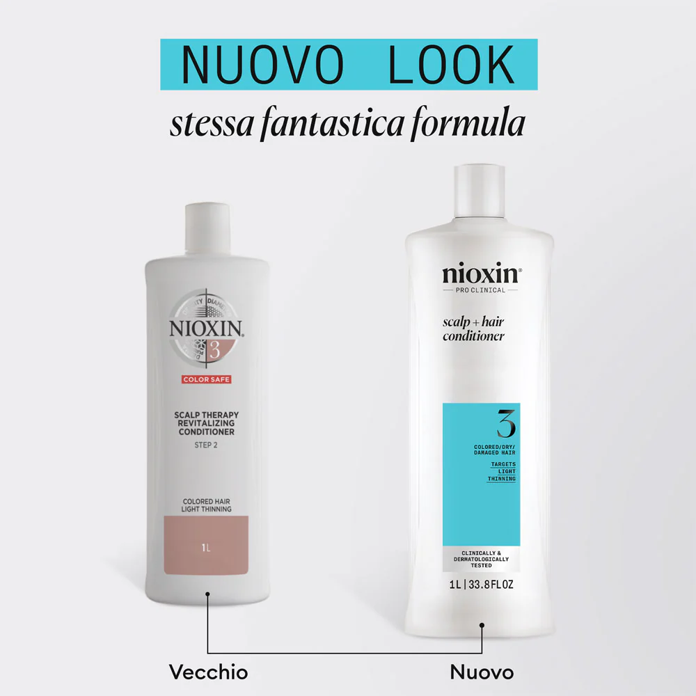 Nioxin Sistema 3 Scalp + Hair Conditioner 1000ml - balsamo anti assottigliamento lieve - Image 6