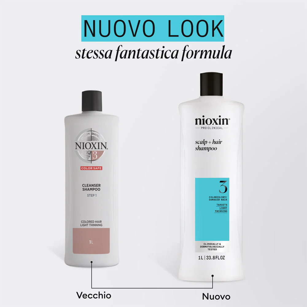Nioxin Sistema 3 Scalp + Hair Shampoo 1000ml - shampoo anti assottigliamento lieve - Image 4