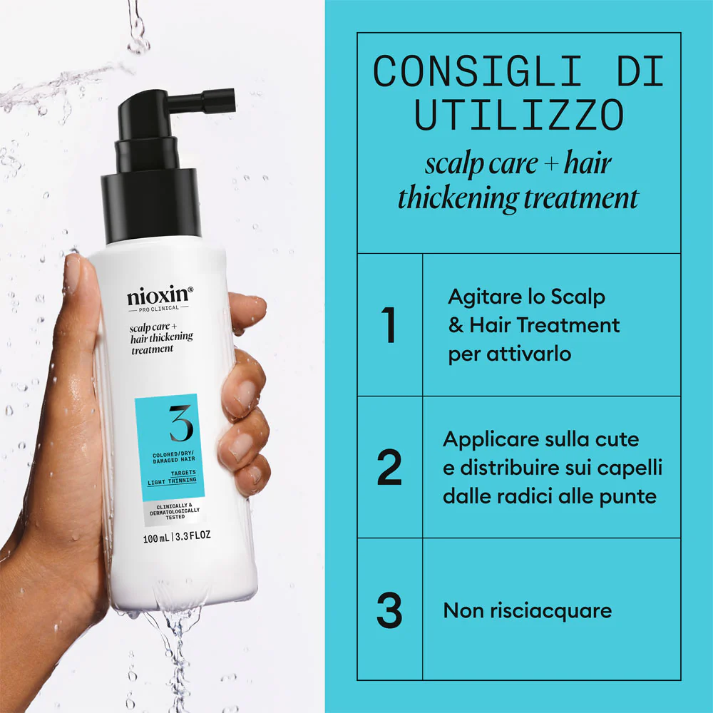 Nioxin Sistema 3 Scalp + Hair Thickening Serum 100ml - siero anti assottigliamento lieve - Image 2