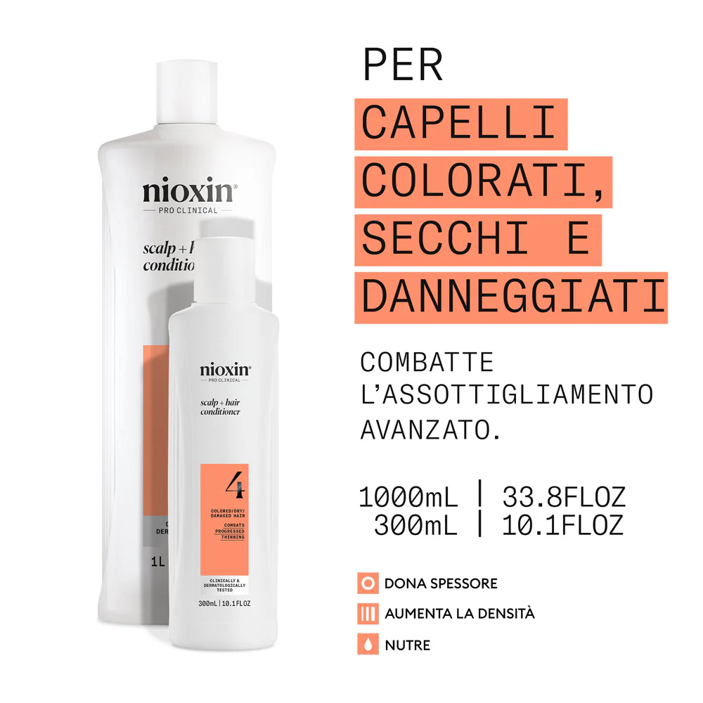 Nioxin Sistema 4 Scalp + Hair Conditioner 1000ml - balsamo anti assottigliamento avanzato - Image 2