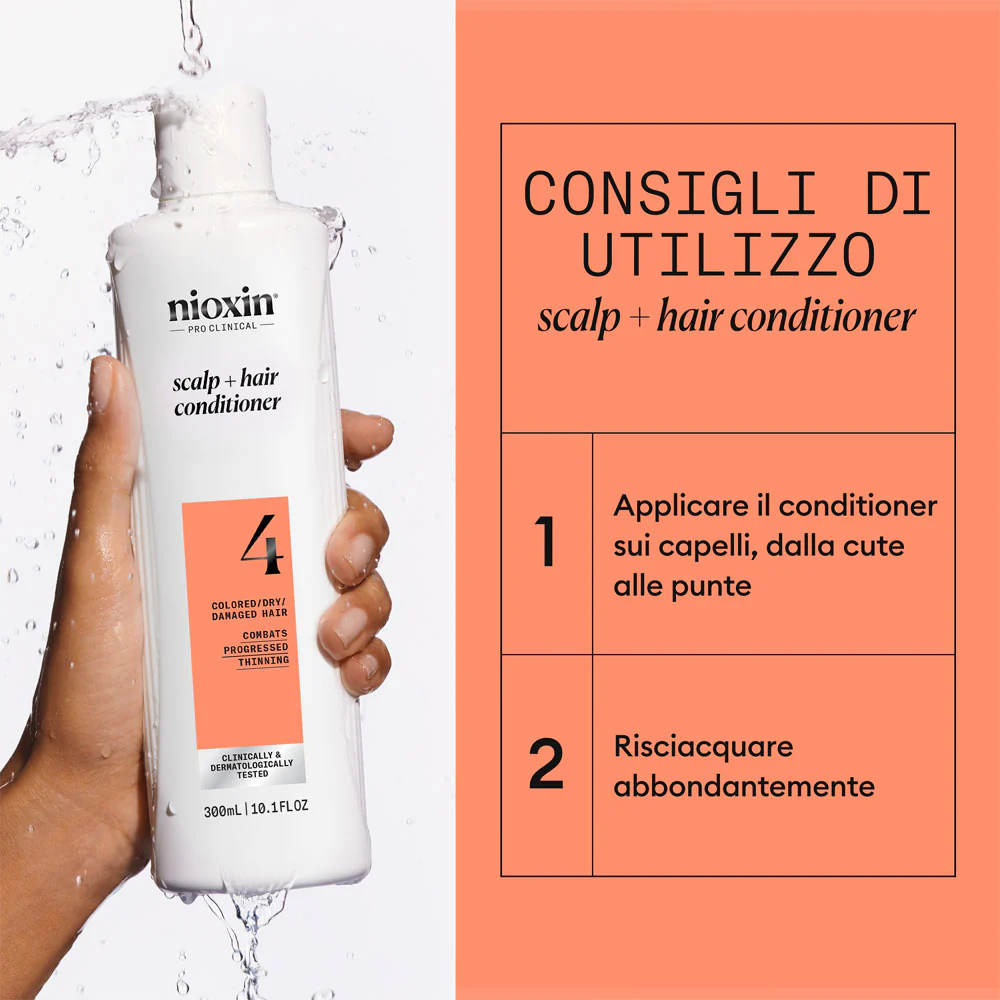 Nioxin Sistema 4 Scalp + Hair Conditioner 300ml  - balsamo anti assottigliamento avanzato - Image 5